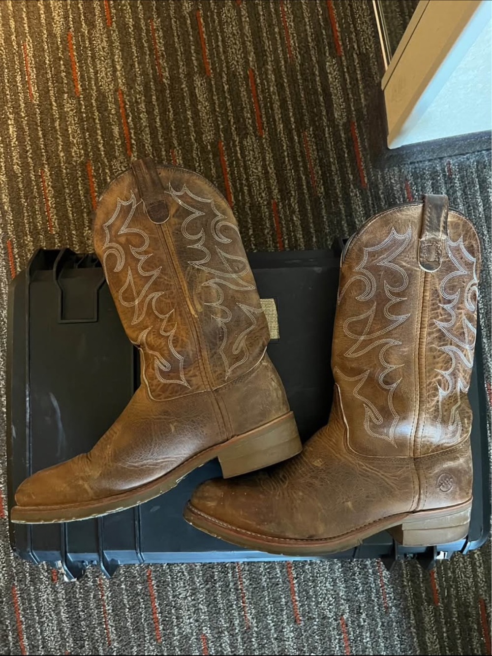 Double H Brown Leather Western Work Boots 9.5